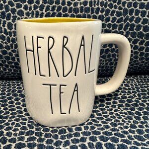 Rae Dunn Ceramic Mug | Herbal Tea | Yellow Interior